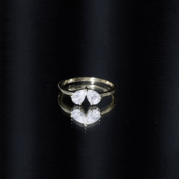 Moissanite Two Stone Promise Engagement Ring