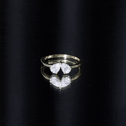 Moissanite Two Stone Promise Engagement Ring