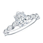 Pear Shape Lab Grown Diamond Scalloped Solitaire Ring