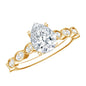 Pear Shape Lab Grown Diamond Scalloped Solitaire Ring