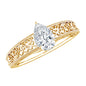 Pear Shape Lab Grown Diamond Vintage Inspired Solitaire Ring