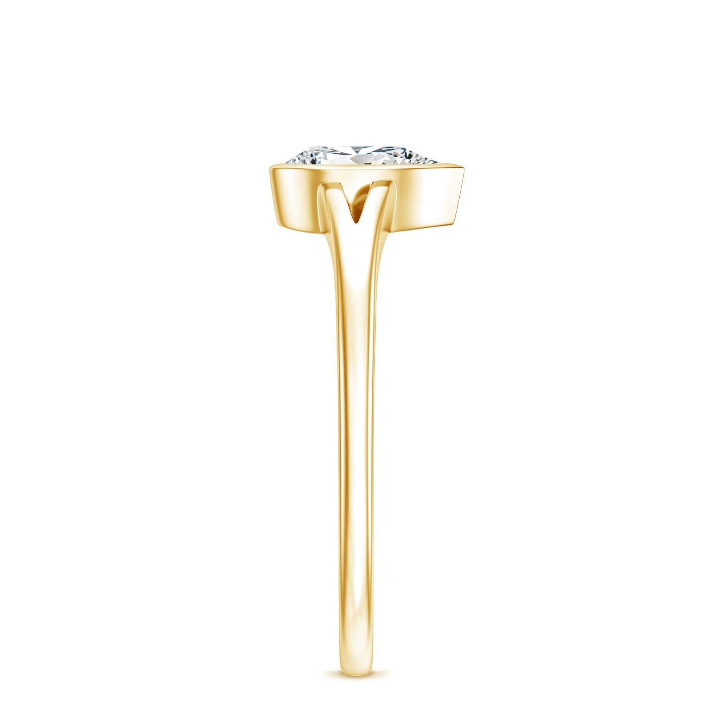 Pear Cut Lab Grown Diamond Solitaire Ring in Split Shank