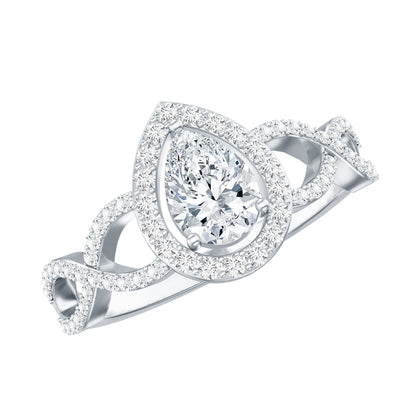 Pear Shape Lab Grown Diamond Teardrop Engagement Ring