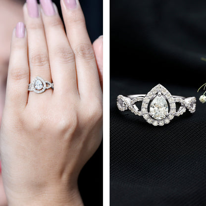 Pear Shape Lab Grown Diamond Teardrop Engagement Ring