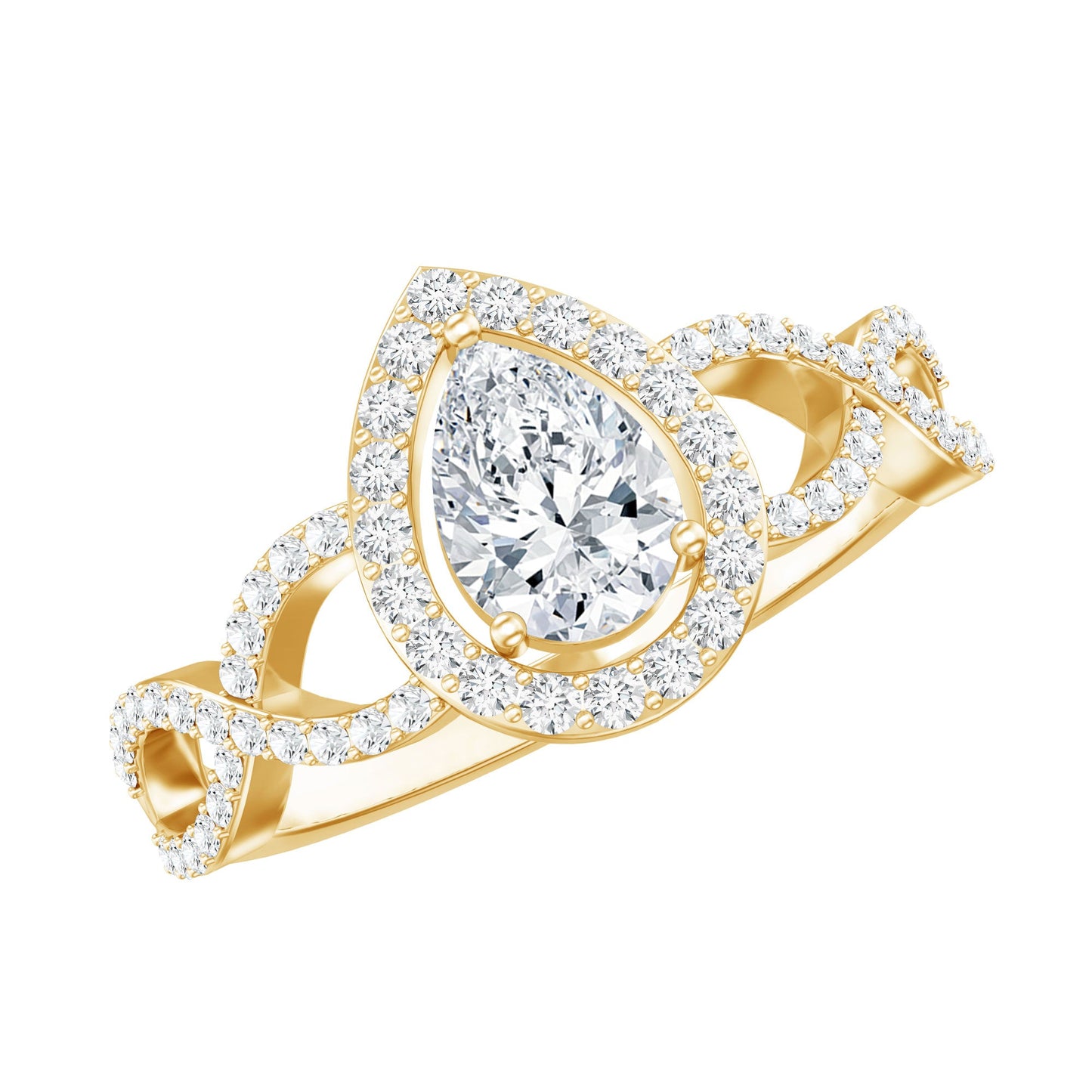 Pear Shape Lab Grown Diamond Teardrop Engagement Ring