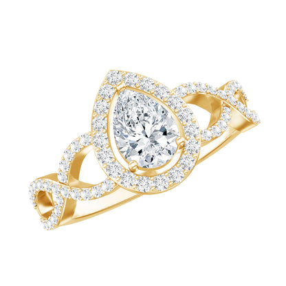 Pear Shape Lab Grown Diamond Teardrop Engagement Ring