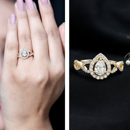 Pear Shape Lab Grown Diamond Teardrop Engagement Ring