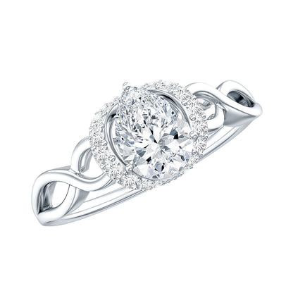 Lab Grown Diamond Collar Engagement Ring in Infinity Shank