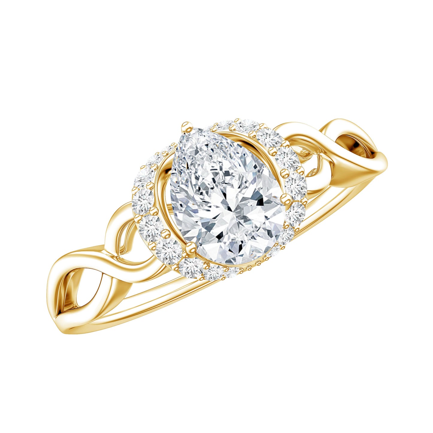 Lab Grown Diamond Collar Engagement Ring in Infinity Shank