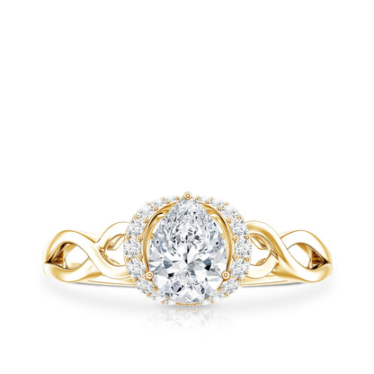 Lab Grown Diamond Collar Engagement Ring in Infinity Shank