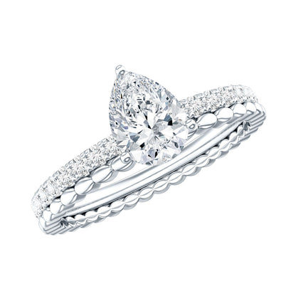 Pear Shape Lab Grown Diamond Solitaire Engagement Ring