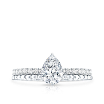 Pear Shape Lab Grown Diamond Solitaire Engagement Ring