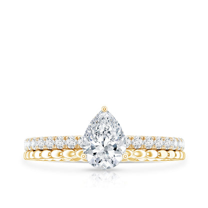 Pear Shape Lab Grown Diamond Solitaire Engagement Ring