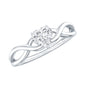 Lab Grown Diamond Heart Promise Ring in Crossover Shank