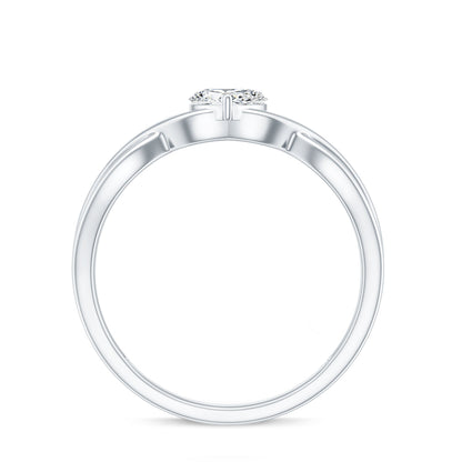 Lab Grown Diamond Heart Promise Ring in Crossover Shank
