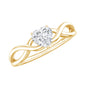 Lab Grown Diamond Heart Promise Ring in Crossover Shank