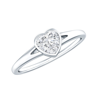 Heart Shape Lab Grown Diamond Solitaire Ring in Split Shank