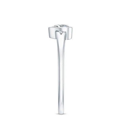 Heart Shape Lab Grown Diamond Solitaire Ring in Split Shank