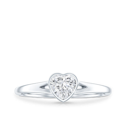 Heart Shape Lab Grown Diamond Solitaire Ring in Split Shank