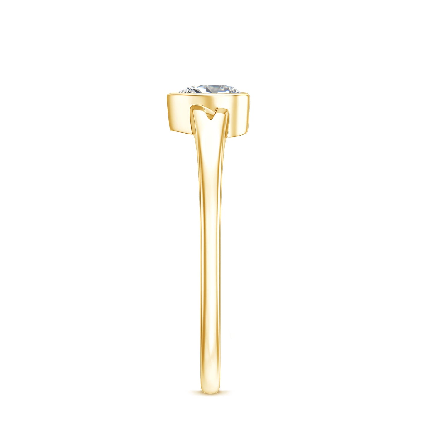 Heart Shape Lab Grown Diamond Solitaire Ring in Split Shank