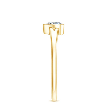 Heart Shape Lab Grown Diamond Solitaire Ring in Split Shank