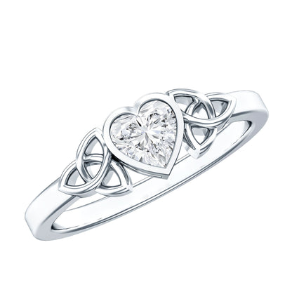 Heart Shape Lab Grown Diamond Solitaire Celtic Ring