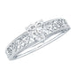 Vintage Inspired Heart Shape Lab Grown Diamond Solitaire Filigree Ring