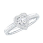 Heart Shape Lab Grown Diamond Engagement Ring with Halo