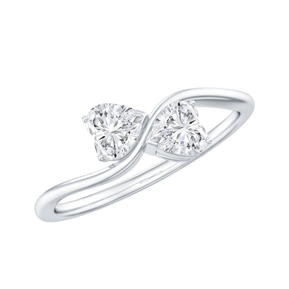 Heart Shape Lab Grown Diamond Toi Et Moi Promise Ring