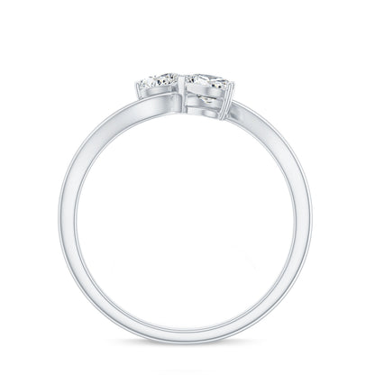 Heart Shape Lab Grown Diamond Toi Et Moi Promise Ring
