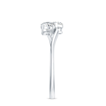 Heart Shape Lab Grown Diamond Toi Et Moi Promise Ring