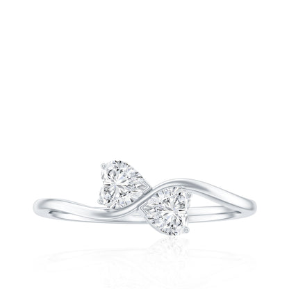 Heart Shape Lab Grown Diamond Toi Et Moi Promise Ring