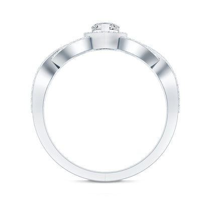 Heart Shape Lab Grown Diamond Criss Cross Engagement Ring
