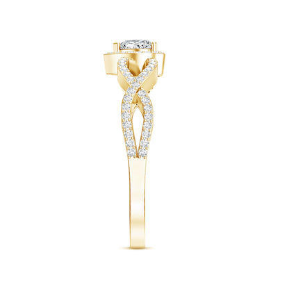 Heart Shape Lab Grown Diamond Criss Cross Engagement Ring