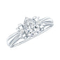 Pear Cut Lab Grown Diamond Solitaire Engagement Ring with Bow