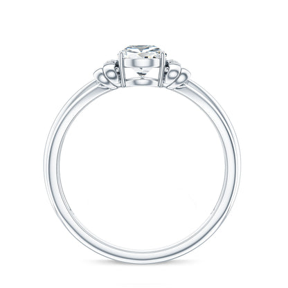 Pear Cut Lab Grown Diamond Solitaire Engagement Ring with Bow