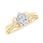 Pear Cut Lab Grown Diamond Solitaire Engagement Ring with Bow