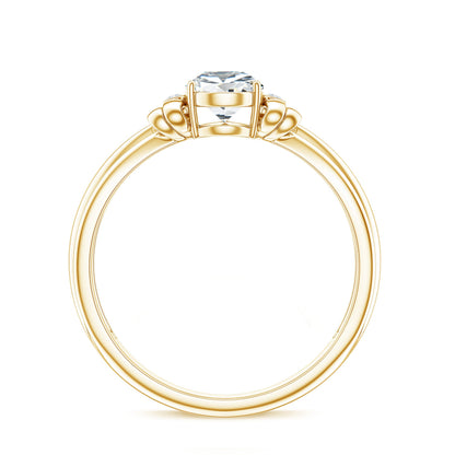 Pear Cut Lab Grown Diamond Solitaire Engagement Ring with Bow