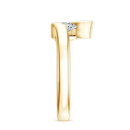 Pear Shape Lab Grown Diamond Solitaire Bypass Ring