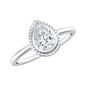 Pear Cut Lab Grown Diamond Solitaire Ring with Engraved Details