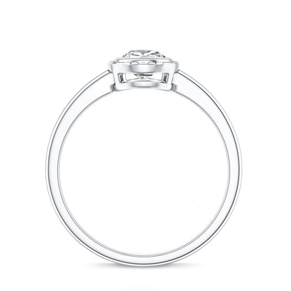 Pear Cut Lab Grown Diamond Solitaire Ring with Engraved Details