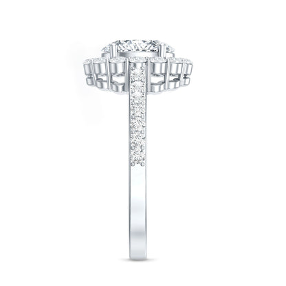 Oval Shape Lab Grown Diamond Halo Engagement Ring