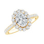 Oval Shape Lab Grown Diamond Halo Engagement Ring