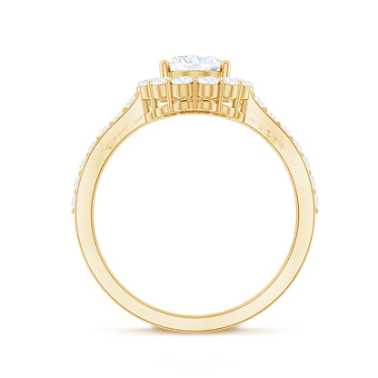 Oval Shape Lab Grown Diamond Halo Engagement Ring