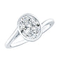 Oval Shape Lab Grown Diamond Solitaire Bypass Ring