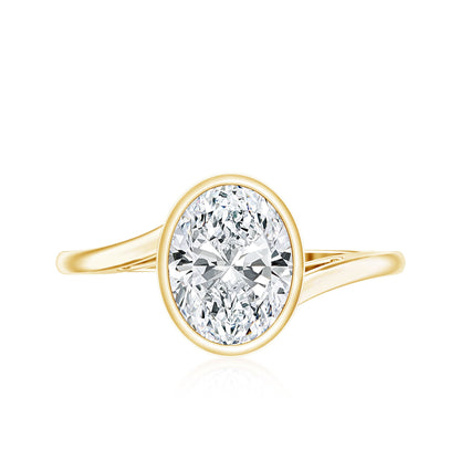 Oval Shape Lab Grown Diamond Solitaire Bypass Ring