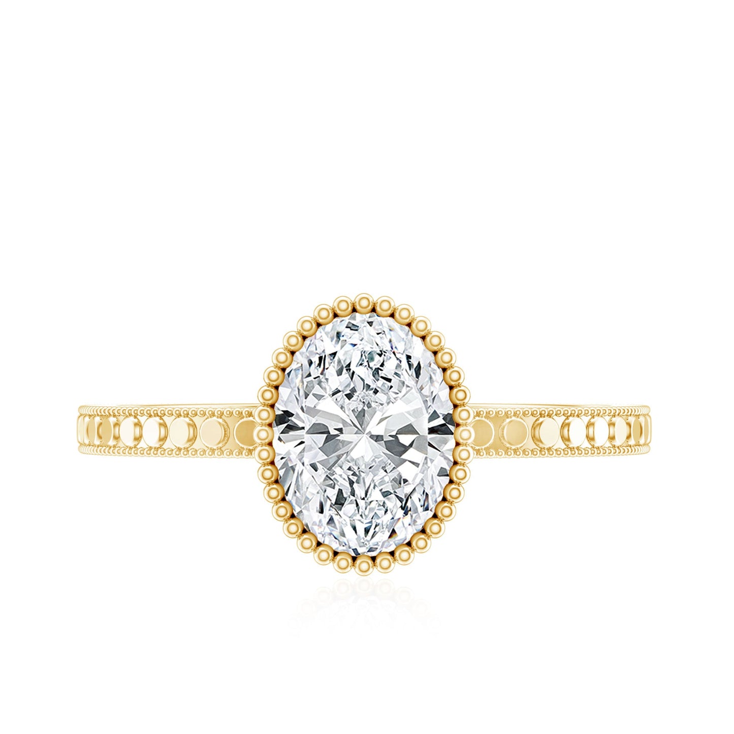 Vintage Style Oval Shape Lab Grown Diamond Solitaire Engagement Ring