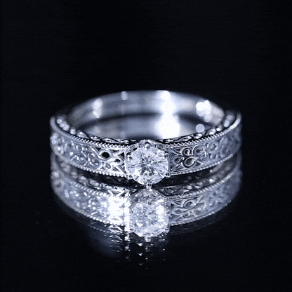 Vintage Inspired Solitaire Lab Grown Diamond Filigree Ring