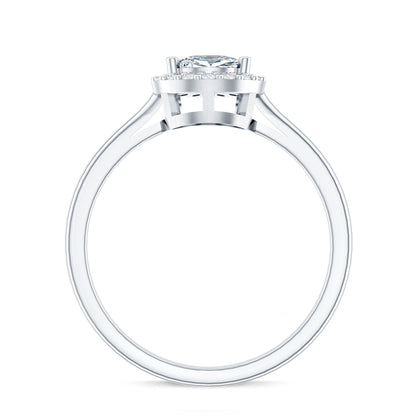 Classic Lab Grown Diamond Teardrop Engagement Ring with Halo