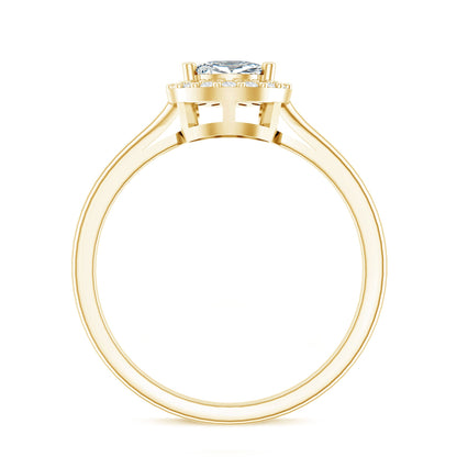 Classic Lab Grown Diamond Teardrop Engagement Ring with Halo